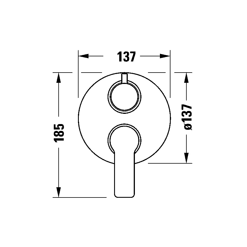 Duravit DC5210008046 - Mezclador de ducha para instalación empotrada D-CODE, acabado negro mate