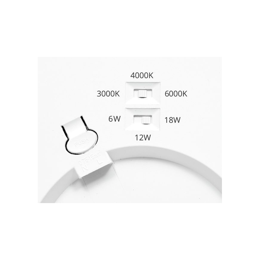 Lámpara empotrable LED regulable con sensor LEXA LED/6/12/18W/230V 3000/4000/6000K diá. 22,5 cm blanco