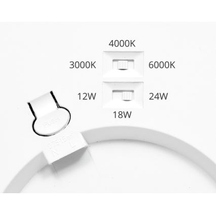 Panel LED regulable con sensor LEXA LED/12/18/24W/230V 3000/4000/6000K diá. 30 cm blanco