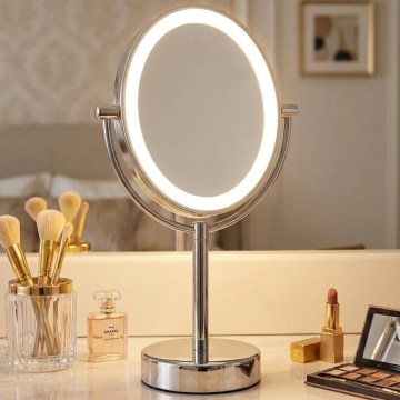 Eglo 201598 - Espejo de maquillaje con iluminación LED/4W/4xAA IP65 cromo brillante