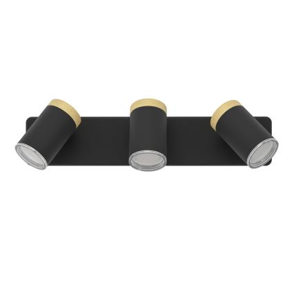Eglo - Lámpara de focos para baño 3xGU10/3W/230V IP44 negro/beige