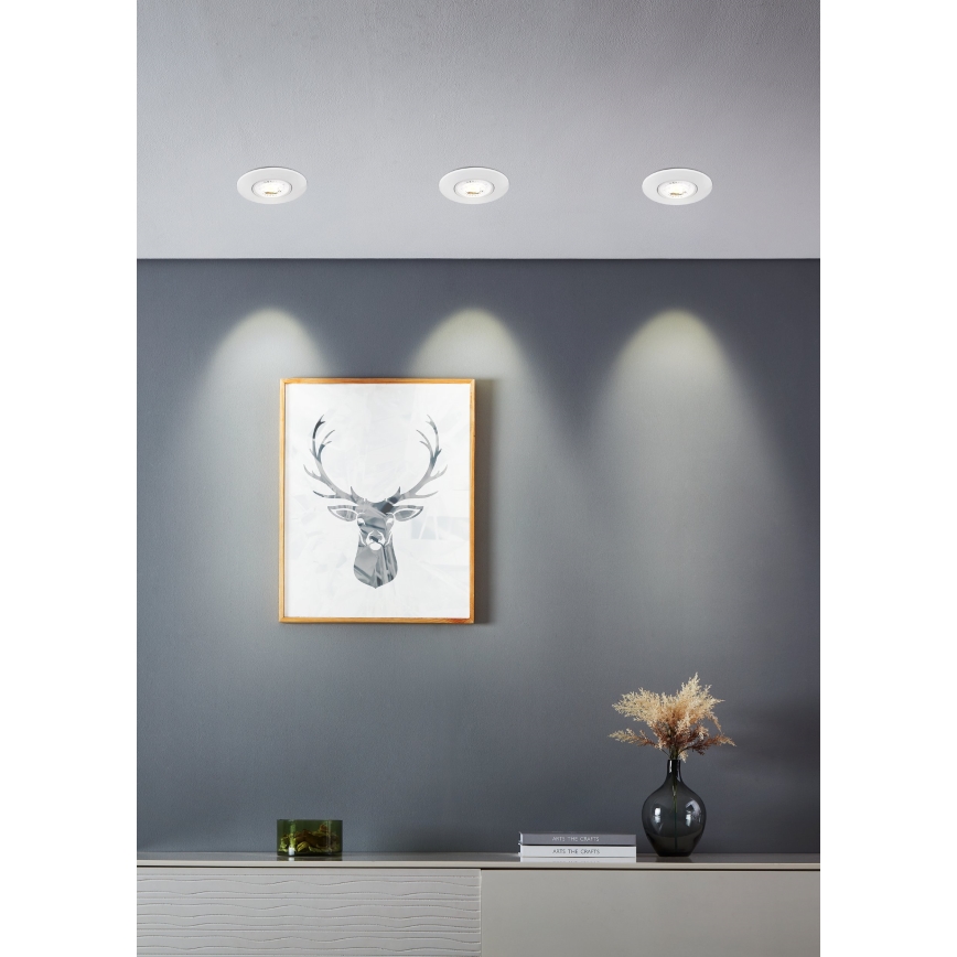 Eglo - Juego de 7 focos empotrables LED / 4,9 W / 230 V / 2700/4000/6500 K / Ø 9 cm / blanco