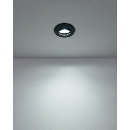 Eglo - Juego de 3 focos empotrados LED 4,9W/230V 2700/4000/6500K Ø 9 cm negro