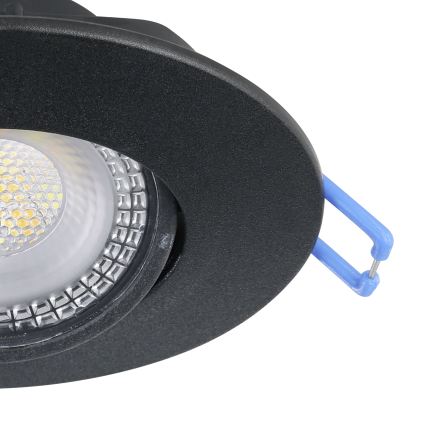 Eglo - Pack de 10 luminarias empotrables LED, 4,9 W, 230 V, selección de temperatura 2700/4000/6500 K, Ø 9 cm, negro