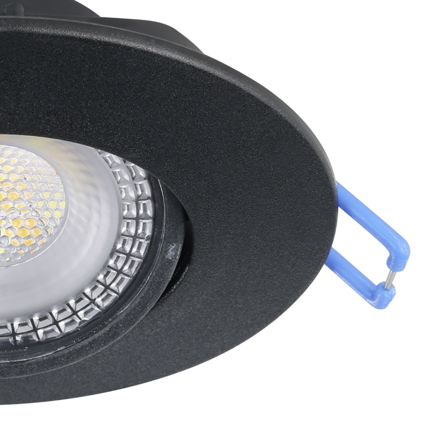 Eglo - Pack de 10 luminarias empotrables LED, 4,9 W, 230 V, selección de temperatura 2700/4000/6500 K, Ø 9 cm, negro