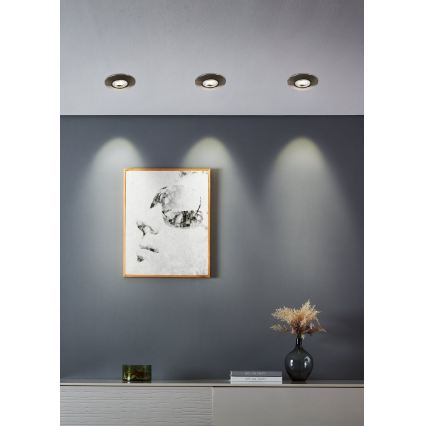 Eglo - Juego de 5 downlights empotrables LED/4,9W/230V 2700/4000/6500K Ø 9 cm cromo mate