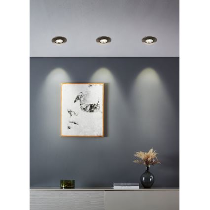 Eglo - Pack de 10 downlights empotrables LED/4,9W/230V 2700/4000/6500K Ø 9 cm cromo mate