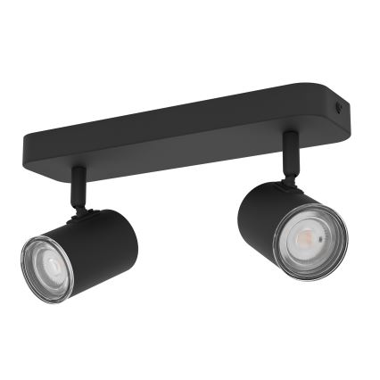 Eglo - Foco de baño 2x GU10/5W/230V IP44 negro
