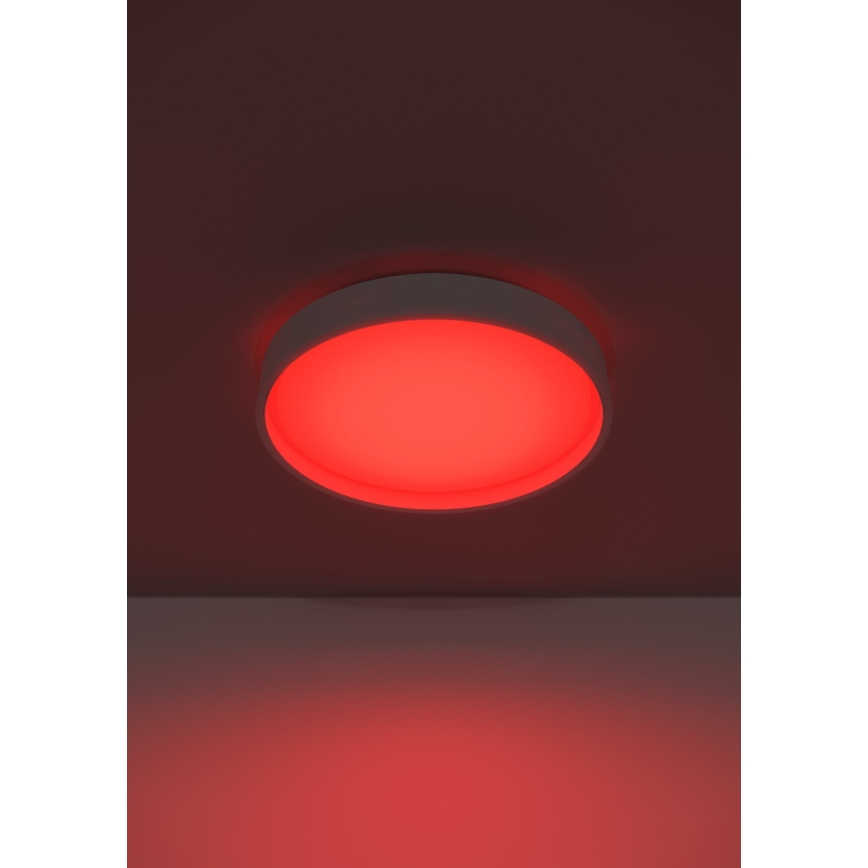 Eglo 300686 - Lámpara de techo LED RGBW regulable MASSIGNANO-Z LED/18,5W/230V 2700-6500K diámetro 40 cm blanca + mando a distancia