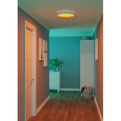Eglo 300686 - Lámpara de techo LED RGBW regulable MASSIGNANO-Z LED/18,5W/230V 2700-6500K diámetro 40 cm blanca + mando a distancia