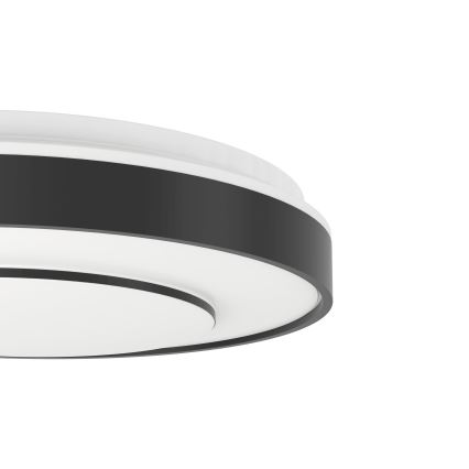 Eglo 300688 - Lámpara de techo LED RGBW regulable MONTERIGGIONI-Z LED/18,5W/230V 2700-6500K Ø 38,4 cm negra + mando a distancia
