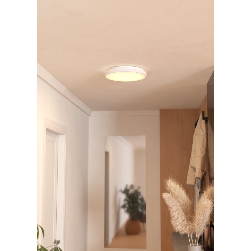 Eglo 300689 - Lámpara de techo LED RGBW regulable MONTARELLINO-Z LED/18,5 W/230 V 2700–6500 K diámetro 38,7 cm blanco + mando a distancia