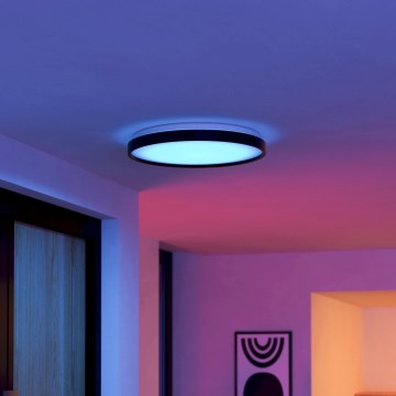 Eglo 300692- LED RGBW Lámpara de techo regulable MOZONCILLO-Z LED/28,3W/230V 2700-6500K pr. 48,4 cm negra + mando a distancia