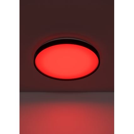 Eglo 300692- LED RGBW Lámpara de techo regulable MOZONCILLO-Z LED/28,3W/230V 2700-6500K pr. 48,4 cm negra + mando a distancia