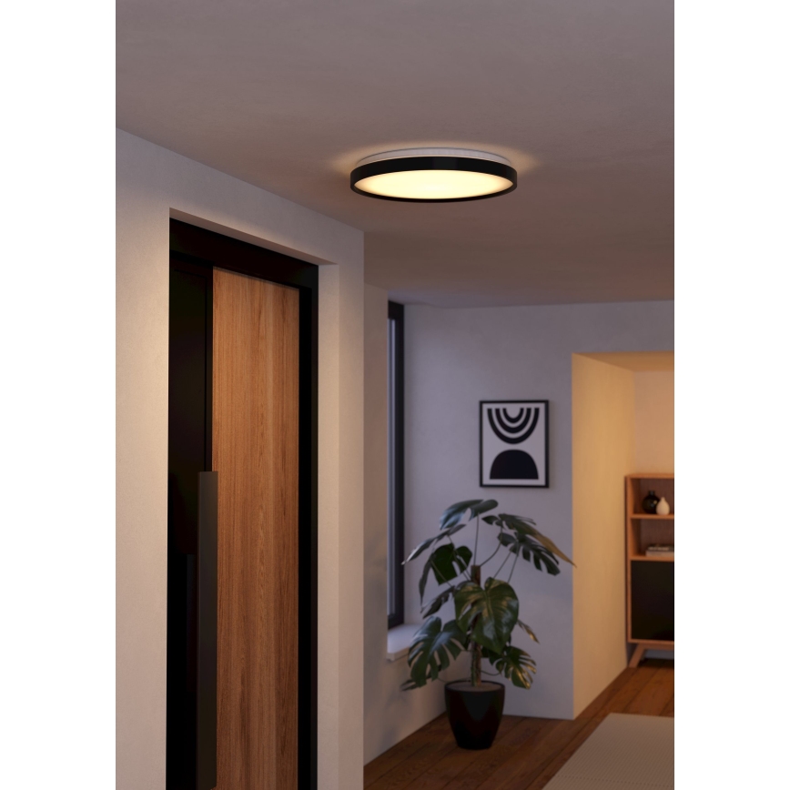 Eglo 300692- LED RGBW Lámpara de techo regulable MOZONCILLO-Z LED/28,3W/230V 2700-6500K pr. 48,4 cm negra + mando a distancia