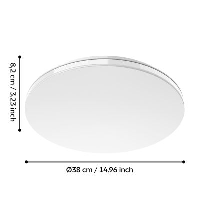 Eglo 300833 - Lámpara de techo LED RGBW regulable MALTIGNANO-Z LED/18,5W/230V 2700-6500K Ø 38 cm + mando a distancia