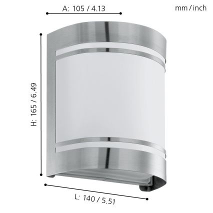 Eglo - Aplique exterior 1xE27/40W IP44