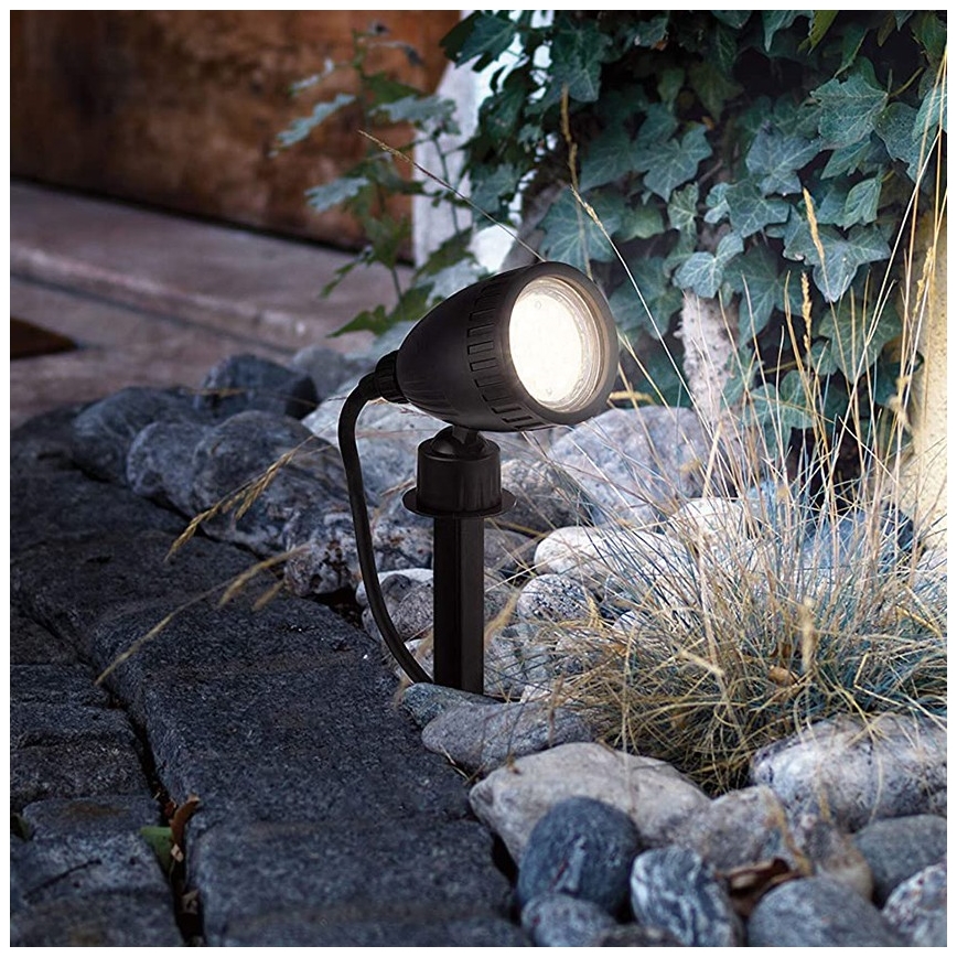 Eglo 31028 - Pack de 3 lámparas LED RGBW para exterior NEMA-C 1xGU10/5W/230V 2700-6500K IP44 negras + mando a distancia
