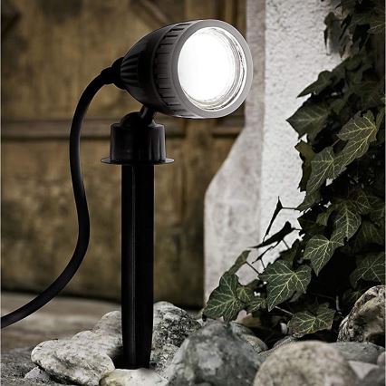 Eglo 31028 - Pack de 3 lámparas LED RGBW para exterior NEMA-C 1xGU10/5W/230V 2700-6500K IP44 negras + mando a distancia