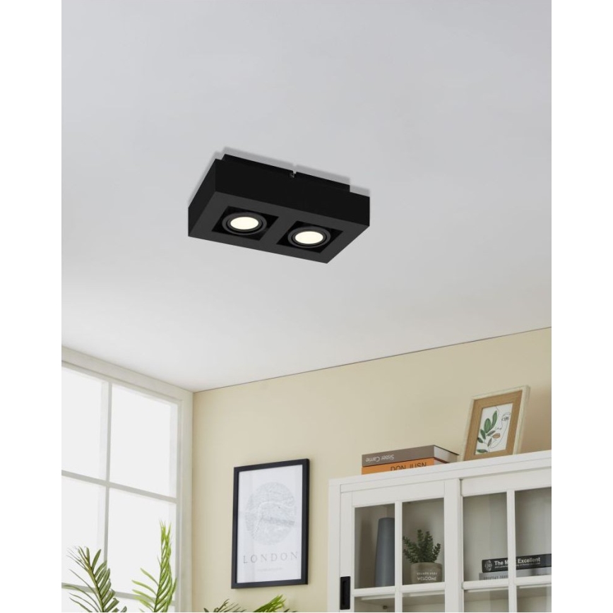 Eglo 31063 - Foco LED MENDOZA 2xLED/4,7W/230V 3000K negro