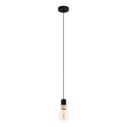 Eglo - Lámpara colgante con cable 1xE27/40W/230V negro/dorado