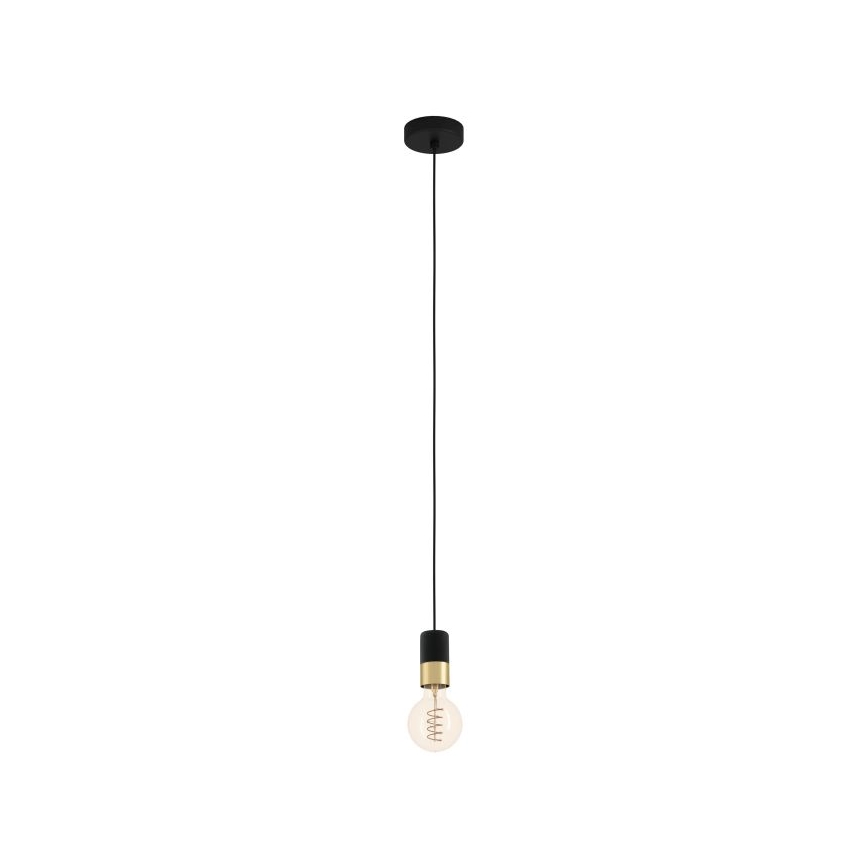 Eglo - Lámpara colgante con cable 1xE27/40W/230V negro/dorado