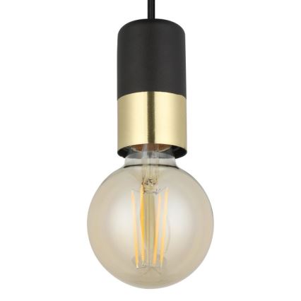 Eglo - Lámpara colgante con cable 1xE27/40W/230V negro/dorado