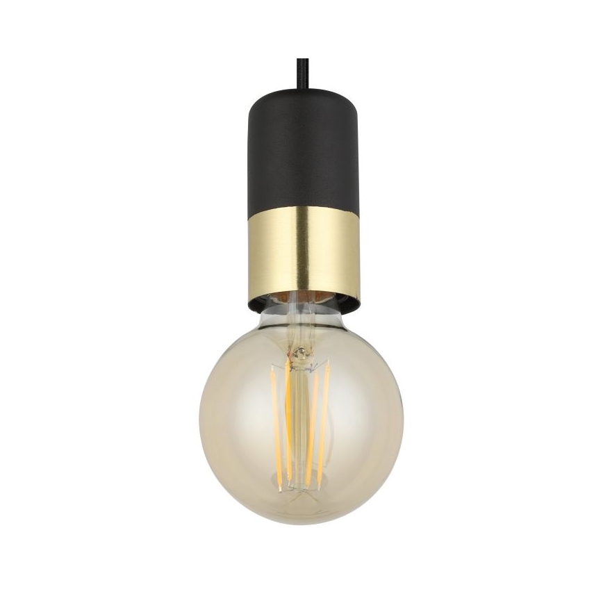 Eglo - Lámpara colgante con cable 1xE27/40W/230V negro/dorado