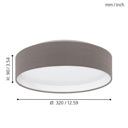 Eglo 31593 - Lámpara de techo LED PASTERI LED/11W/230V
