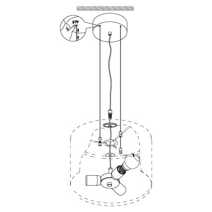 Eglo 31606 - Lámpara colgante con cable MASERLO 3xE27/60W/230V