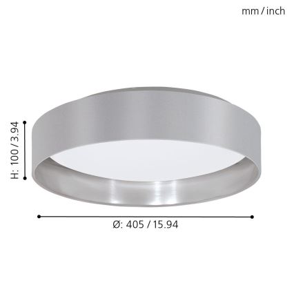 Eglo 31623 - Lámpara de techo LED MASERLO LED/16W/230V