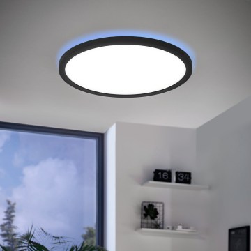 Eglo 31703 - Luminaria de techo LED RGBW regulable ROVITO-Z LED/14,6W/230V 2700-6500K Ø 29,5 cm negra