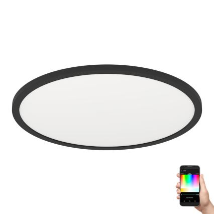 Eglo 31704 - Luminaria de techo regulable LED RGBW ROVITO-Z 1xLED/16,5W/230V 2700-6500K Ø 42 cm negra