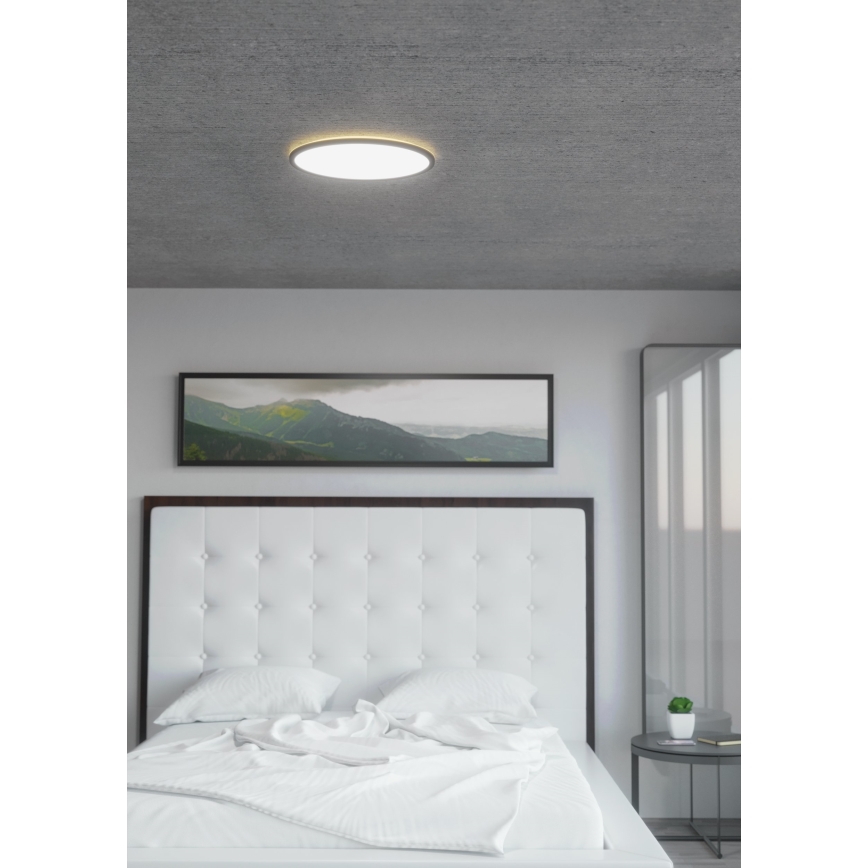 Eglo 31704 - Luminaria de techo regulable LED RGBW ROVITO-Z 1xLED/16,5W/230V 2700-6500K Ø 42 cm negra