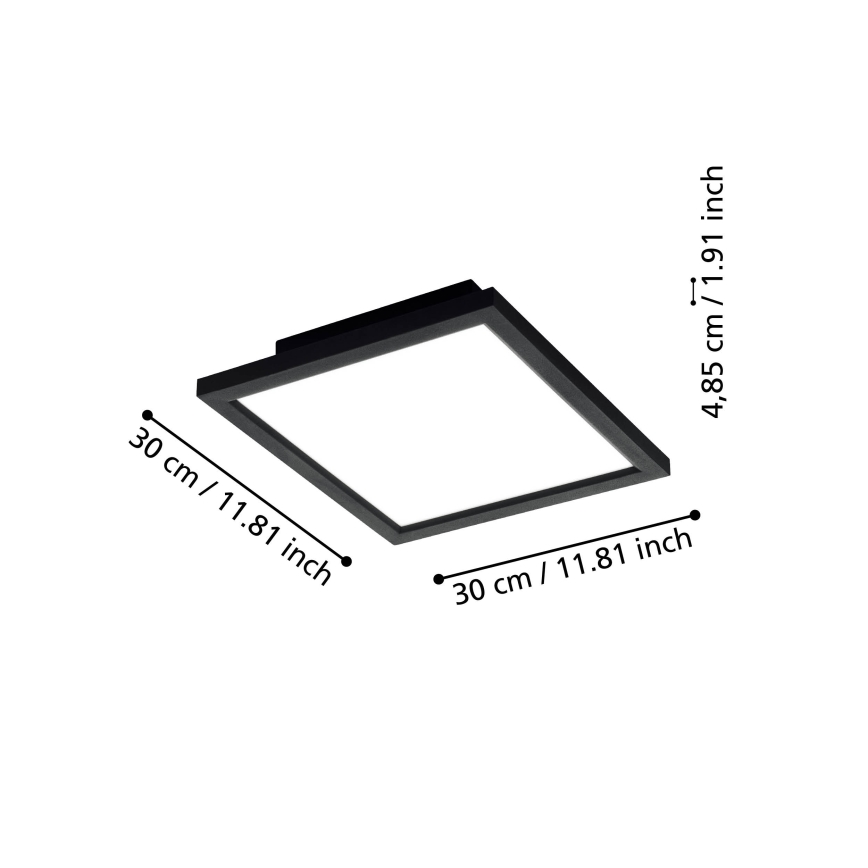 Eglo 31723 - Plafón LED regulable SALOBRENA-Z LED/15,3W/230V 2700-6500K negro