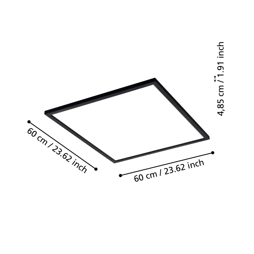 Eglo 31725 - Plafón LED regulable SALOBRENA-Z LED/33W/230V 2700-6500K negro