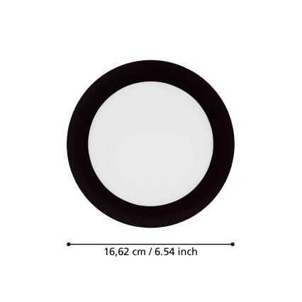 Eglo 31744 - Foco empotrado LED regulable para baño FUEVA-Z LED/10,5W/230V 2700-6500K IP44 negro, diámetro 16,5 cm