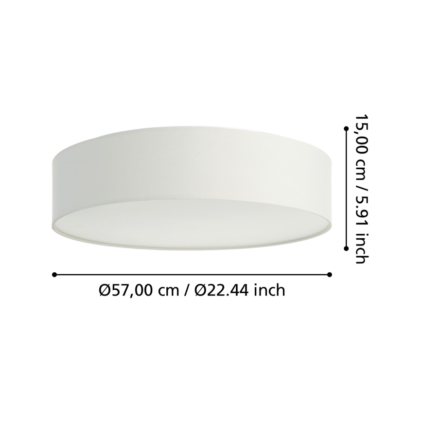 Eglo 31766 - LED RGBW Lámpara de techo regulable ROMAO-Z LED/35W/230V 2700-6500K Ø 57 cm blanca