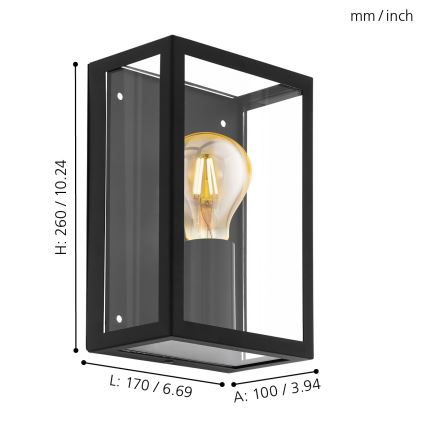 Eglo 31778 - aplique mural exterior LED RGBW regulable ALAMONTE-Z LED/4,9W/230V 3000K IP44 negro