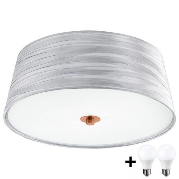Eglo 32111 - Plafón LED FONSEA 1 2xE27/9W/230V plata/cobre
