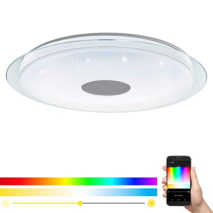 Eglo 32344 - Lámpara de techo regulable LED RGBW LANCIANO-C LED/53W/230V 2700-6500K + control remoto