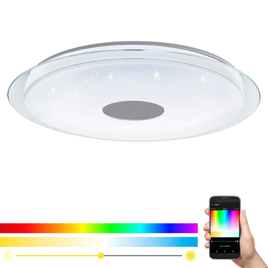 Eglo 32344 - Lámpara de techo regulable LED RGBW LANCIANO-C LED/53W/230V 2700-6500K + control remoto