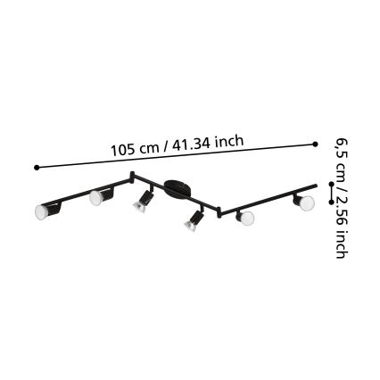 Eglo - Foco LED 6xGU10/2,8W/230V 3000K negro