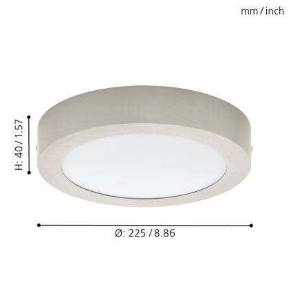 Eglo 32442 - Lámpara de techo LED FUEVA 1 LED/18W/230V Ø 22,5 cm