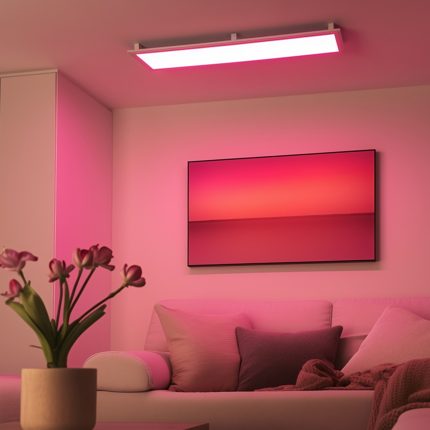 Eglo 32734 - LED RGBW regulable de montaje en superficie 2 en 1 SALOBRENA-C LED/34W/230V blanco + mando a distancia