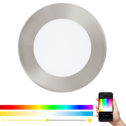 Eglo - Luminaria empotrada LED RGB regulable FUEVA-C LED/5,4W/230V diám. 12 cm