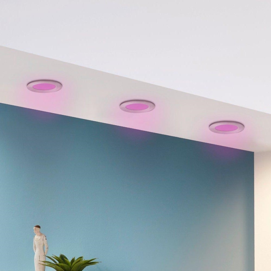 Eglo - Pack de 3 luminarias empotrables de techo LED RGB regulables FUEVA-C LED/3W/230V, diámetro 8,5 cm