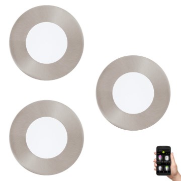 Eglo 33216 - Juego de 3 downlights empotrables LED RGBW regulables FUEVA-C LED/3W/230V Ø 8,5 cm