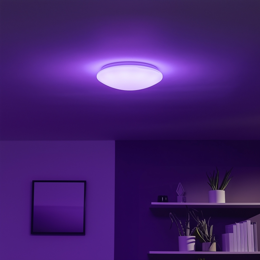 Eglo 33219 - LED RGBW Luminaria de techo regulable GIRON-C LED/17W/230V Ø 30 cm blanca