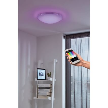 Eglo 33219 - LED RGBW Luminaria de techo regulable GIRON-C LED/17W/230V Ø 30 cm blanca